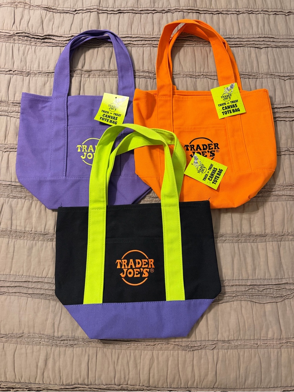 NWT Trader Joe’s Halloween MINI Totes, set of 3